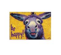 DFENILROP Tableau Mural, Animaux Poster, Imprimé Art de Mulet Joyeux, Idéal Pour Décor Maison Ou Bureau - Tableau Toile Haute Résolution, Cadeau 16x24inch(40x60cm)