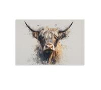 DFENILROP Tableau Mural, Animaux Poster, Imprimé d'Art du Taureau Highland, Idéal pour Décoration Rustique ou Moderne - Tableau Toile Haute Résolution, Cadeau 24x36inch(60x90cm)