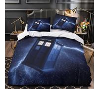 DFENILROP Time Travel Box Ensemble De Literie 3D Imprimé Microfibre 3 Pièces 2xTaies Douce sci FI Futuristic Linge de Lit Respirante Résistante for Couple Super King（260x220cm）