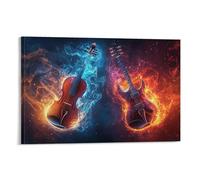 DFENILROP Violon Et Guitare Tableau Mural, Instrument de Musique Affiche Œuvre D'art | Impression Image Sur Toile, Spéciale Décor Maison Pour Salon Chambre, Cadeau 16x24inch(40x60cm)