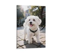 DFENILROP Westie Chiot Tableau Mural, Chien Mignon Affiche Œuvre D'art | Impression Image Sur Toile, Beautiful Décor Maison Pour Chambre Couloir, Cadeau 24x36inch(60x90cm)