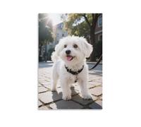 DFENILROP Westie Chiot Tableau Mural, Chien Mignon Affiche Œuvre D'art | Impression Image Sur Toile, Elégante Décor Maison Pour Chambre Couloir, Cadeau 16x24inch(40x60cm)