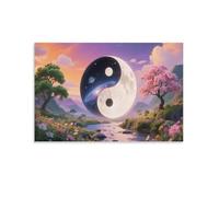 DFENILROP Yin Yang Tableau Mural, Philosophie Chinoise Affiche Œuvre D'art | Impression Photo Sur Toile, Moderne Décor Maison Pour Chambre Couloir, Cadeau 16x24inch(40x60cm)