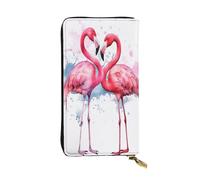 DFEPFKGOKL Élégant porte-monnaie en cuir avec fermeture éclair - Motif flamants roses - Pochette pour cartes de crédit - Portefeuille pour téléphone portable - Pour femme et homme - Grande capacité,