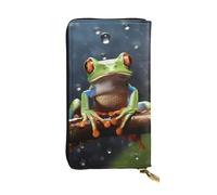 DFEPFKGOKL Portefeuille élégant en cuir avec fermeture éclair - Motif grenouille d'arbre de la paix - Pochette pour cartes de crédit - Portefeuille pour téléphone portable pour femme et homme - Grande