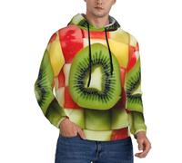 DFEPFKGOKL Sweats à capuche 3D tendance pour hommes Kiwi Watermelon Print - Sweat à capuche décontracté à manches longues avec cordon de serrage avec poche, 3D, M