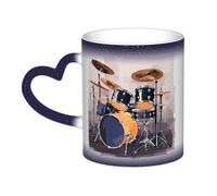 DFEPFKGOKL Tasse à café changeant de chaleur - Batterie de jazz - Tasse fascinante à changement de couleur dans le ciel, tasse magique en céramique de 325 ml pour cafés, bureaux, maisons