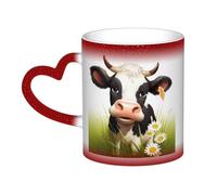 DFEPFKGOKL Tasse à café changeant de chaleur - Vache mignonne - - Tasse fascinante à changement de couleur dans le ciel, tasse magique en céramique 325 ml pour cafés, bureaux, maisons