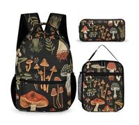 DFEPPJHG Lot de 3 sacs à dos de voyage pour ordinateur portable avec sac à déjeuner et trousse à crayons, style peinture à l'encre, taille unique, sacs à dos de voyage, Style de peinture à l'encre,