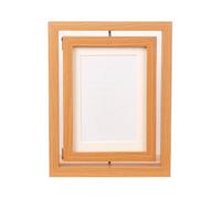 DFGBAPKBL Cadre photo rotatif Cadre commémoratif en bois Double face, cadre Photo rotatif détachable, personnalisé Durable, décor de Table(Light brown)