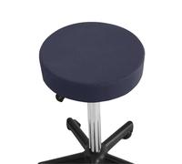 DFGBAPKBL Housse de Tabouret Stretch Round Chair Swivel Bar Stool Cover Coffee Shop Seat Protector Universal Solid Color(Dark Blue)