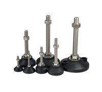 DFGBAPKBL Pieds de réglage de l'équipement Pied de Support quincaillerie for Meubles à charnière, réglable et Rotatif, en Nylon Caoutchouc, M8, M10, M12(D50xM12x100,Black-1 PCS)