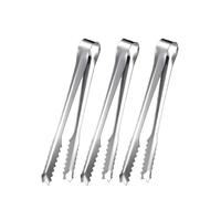 DFGBAPKBL Pinces à glaçons en Acier Inoxydable, Pinces à Pain, Pinces à gâteaux, Pinces à Salade, café, Sucre pour Conserver la Glace et Les Aliments(Black-3PCS)