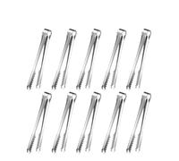 DFGBAPKBL Pinces à glaçons en Acier Inoxydable, Pinces à Pain, Pinces à gâteaux, Pinces à Salade, café, Sucre pour Conserver la Glace et Les Aliments(Black-10pcs)