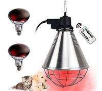 DFGENLY Lampe Chauffante Chiot Poussin, Lampe de Chaleur pour Thermostat Couveuse, Température Réglable, Chauffage Lampe à Infrarouge/Lumière Jaune pour Ménages, Les Fermes