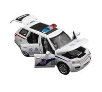 DFGEVEMBOB Modèle réduit de Voiture en Alliage moulé sous Pression à l'échelle 1:32 pour Land Rover pour Range Police SUV (Piles Non incluses)(White)
