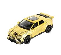 DFGEVEMBOB Modèle réduit de Voiture Sport poua Lamborghini Urus à l'échelle 1:32 avec Effets sonores et Lumineux, Jouet décoratif Multi-Portes (Piles Non incluses)(Gold)