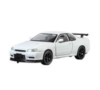 DFGEVEMBOB Modèle réduit en métal moulé sous Pression à l'échelle 1:32 de la pour Nissan GTR R34 Skyline Supercar, avec Effets sonores et Lumineux, édition Collector (Piles Non incluses)(White)