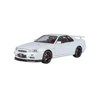 DFGEVEMBOB Voiture Miniature 1:18 Nissan GTR R34 pour Skyline Supercar, modèle réduit en métal moulé sous Pression (Pile Non Incluse)(White)