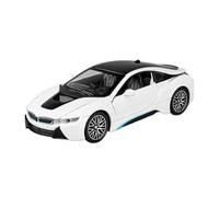 DFGEVEMBOB Voiture Miniature 1:32 pour I8 Super Sport, modèle réduit en Alliage moulé sous Pression, Haute Simulation, avec Sons et lumières, à Friction. Collection sans Piles(White)