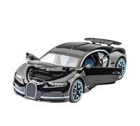 DFGEVEMBOB Voiture Miniature pour Bugatti pour Chiron au 1/32e, en métal moulé sous Pression, avec Effets sonores et Lumineux (Piles Non incluses)(Black)
