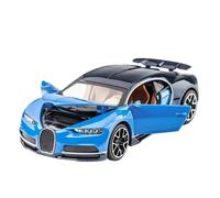 DFGEVEMBOB Voiture Miniature pour Bugatti pour Chiron au 1/32e, en métal moulé sous Pression, avec Effets sonores et Lumineux (Piles Non incluses)(Blue)