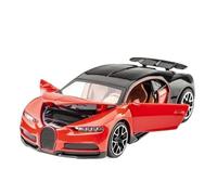DFGEVEMBOB Voiture Miniature pour Bugatti pour Chiron au 1/32e, en métal moulé sous Pression, avec Effets sonores et Lumineux (Piles Non incluses)(Red)