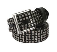 DFGGE Ceinture Homme Cuir Cloutée Clous Gothique Punk Rock Cintures Costume Casual Ceinturon pour Pere/Garcon Peut Taille Ajustée,Noir,110cm/waist:36"~38"