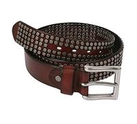 DFGGE Ceinture Homme Cuir Cloutée Clous Gothique Punk Rock Cintures Costume Casual Ceinturon pour Pere/Garcon Peut Taille Ajustée,café,115cm/waist:38"~40"