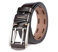 DFGGE Ceinture Robuste Décontractée En Cuir Souple À Boucle Ardillon À Double Griffes, Ceintures À Double Trou À Œillets Pour Hommes Et Femmes Jeans Et Pantalon,Noir,115cm/waist:38"~40"