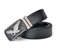 DFGGE Voler Cool Aigle Ceintures en Cuir pour Hommes Femmes Réglable à Cliquet Ceinturon Boucle Automatique, Largeur 38mm Cadeau,Noir,130cm(44"~46")