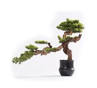 DFGHNBVC Arbre Artificiel, Bonsaï, Pin Artificiel, Art Classique, Pot De Fleurs en Céramique, Feuilles Artificielles, Décoration pour La Maison, Le Bureau Ou Le Salon, Faux Arbre, Noir