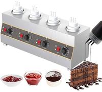 DFGHNBVC Chauffe-Sauces À Température Réglable - Chauffe-Sauces Électrique pour Chocolat, Caramel, Chili, Curry, Beurre - Bouteilles De Sauce Incluses - Chauffe-Soupes en Acier Inoxydable, 4