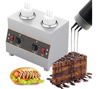 DFGHNBVC Chauffe-Sauces À Température Réglable - Chauffe-Sauces Électrique pour Chocolat, Caramel, Chili, Curry, Beurre - Bouteilles À Sauce Incluses - Chauffe-Soupes en Acier Inoxydable, 2