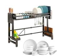 DFGHNBVC Égouttoir À Vaisselle Réglable pour Évier - Égouttoir De Cuisine en Acier Inoxydable avec Porte-Ustensiles - Égouttoir Gain De Place pour Une Cuisine Optimisée, Double Couche. - Voir Photo