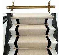 DFGHNBVC Ensemble De Barres Et Supports pour Tapis D'Escalier, 13 Pièces - L 44 Pouces (111 Cm)