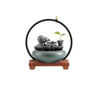 DFGHNBVC Fontaine De Bureau De Style Chinois avec Fontaine À Eau Courante, Petit Aquarium en Circuit Fermé, Décoration De Bureau