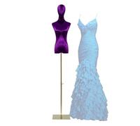 DFGHNBVC Mannequin De Couture Féminin, Buste De Mannequin sur Pied avec Support Réglable, Tête Rotative À 360° pour La Présentation De Vêtements, DM-Moyen