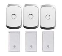 DFGHNBVC Sonnette sans Fil, 3 Émetteurs Et 3 Récepteurs, Prise Murale, Portée De 200 M, 36 Mélodies, 4 Niveaux De Volume, Rappel Lumineux Intelligent, Or, Or, Argent