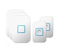 DFGHNBVC Sonnette sans Fil, Kit De Carillon Mural Étanche avec Portée De 300 M, 60 Mélodies, 5 Niveaux De Volume, 3 Récepteurs Et 2 Boutons De Télécommande, Blanc Et Noir.