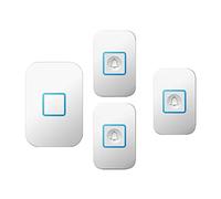 DFGHNBVC Sonnette sans Fil, Kit De Carillon Mural sans Fil avec 60 Mélodies, 5 Niveaux De Volume Et Mode Silencieux, Portée De 300 M, 1 Récepteur Et 3 Boutons De Télécommande Étanches, Blanc.