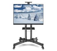 DFGHNBVC Support De Télévision Mobile sur roulettes, Chariot De Télévision Mobile, pour Téléviseurs De 32 À 70 Pouces, Chariot Pivotant Universel, Acier Noir