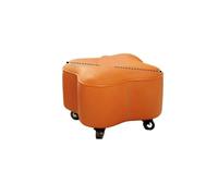 DFGRGRV Tabouret roulettes Tabouret en Cuir PU en Forme de Fleur | Avec roues roulant repose-pieds bas for salon entrée maison utilisation polyvalente(4)