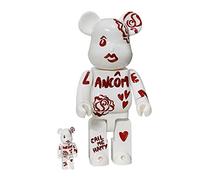 DFGUINXKU Blocs de Construction Ours 400% + 100% Bearbrick Amour Ensemble de Jouets de Collection Faits à la Main ameublement Affichage Sculpture