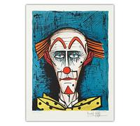 DFHDFH Affiche Bernard Buffet (Fond Bleu Clown) Toile Mur Art Vintage Peinture Et Impression Salon Oeuvre Décoration Photo 40x60cmx1 No Frame
