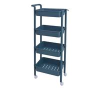 DFHetFH Chariot de Rangement Chariot Utilitaire Roulant Étagère De Rangement Mobile avec roulettes, Service Multifonction pour Cuisine, Bureau, Salle Bain Étagère de Cuisine(Blue,4 Tier)
