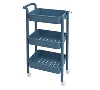 DFHetFH Chariot de Rangement Chariot Utilitaire Roulant Étagère De Rangement Mobile avec roulettes, Service Multifonction pour Cuisine, Bureau, Salle Bain Étagère de Cuisine(Blue,3 Tier)