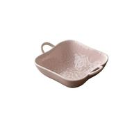 DFHS46JK Petits bols à dessert Assiette à fruits double oreille, assiette collation faite la main, base de théière, pâtisserie élégante, plateau service(Pink)