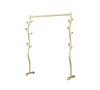 DFHS46JK Porte-Chapeaux Cintre Suspendu au Sol for Chambre à Coucher, Simple, n'occupe Pas d'espace Bout du lit, Porte-Manteau, Petit Porte-Tringle vêtements pour Le Bureau(Gold,XS)
