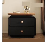 DFHS46JK Table de Chevet Table de Chevet en Bois Noir avec Plateau, Rangement for Chambre à Coucher, Buffet à Double tiroir Table d'Appoint(XS)